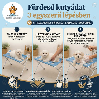 Kompakt kiskedvenc fürdető állvány otthoni használatra