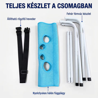 Kompakt kiskedvenc fürdető állvány kinyitott állapotban